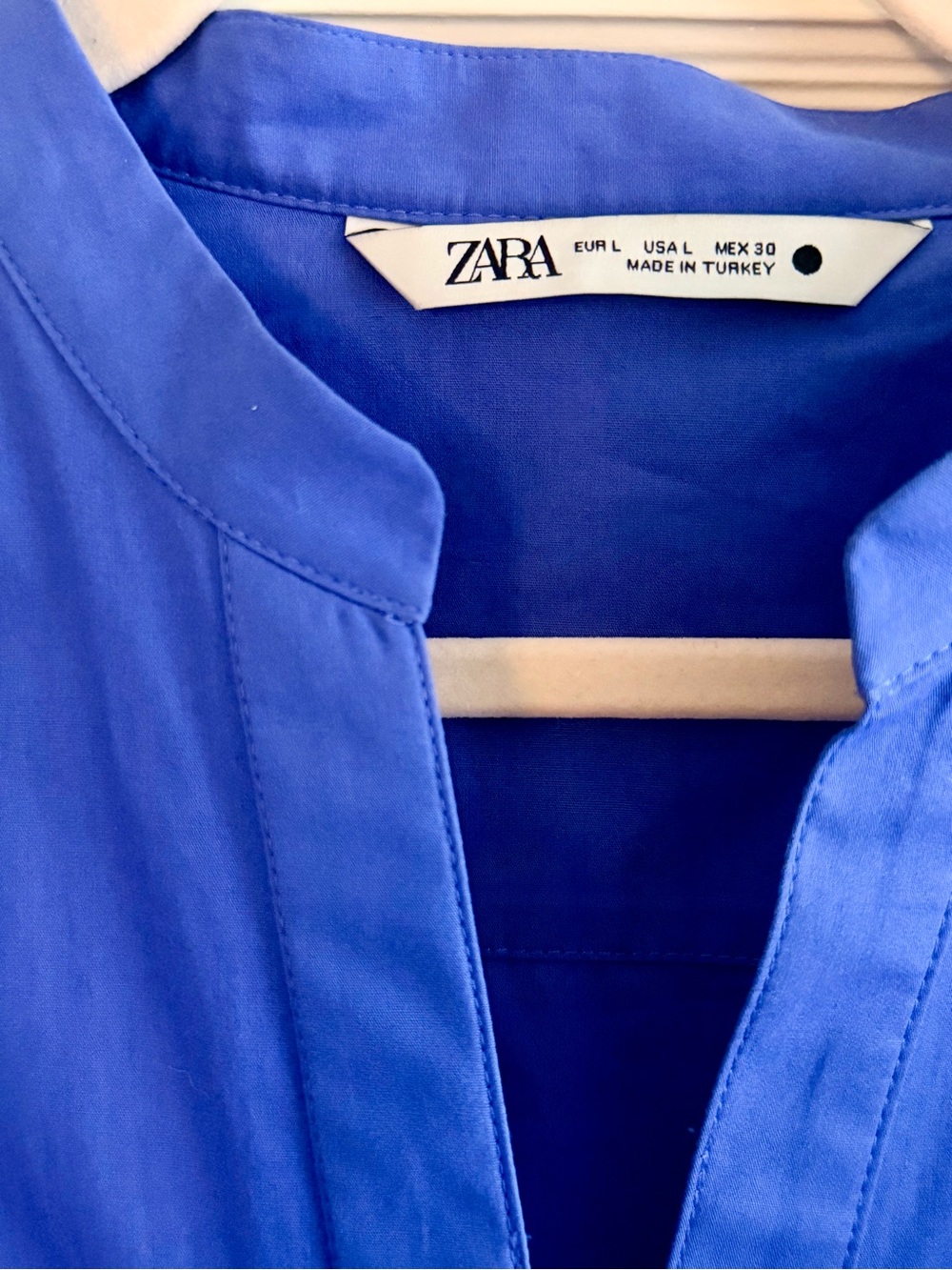 Zara Asymmetrical Drop-Waist Poplin Button-Front Mini Dress | Size Large - Picture 6 of 7